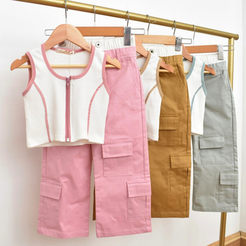 Conjunto Chic Pantalon Cargo y Blusa Sin Mangas