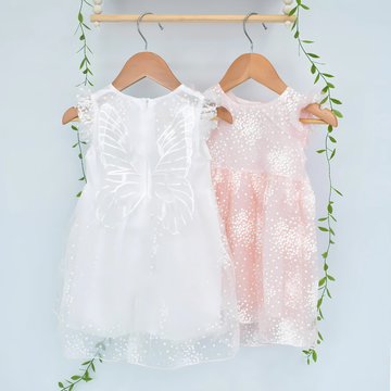 Vestido de Tul con Diseño de Mariposa en la Espalda