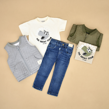 Set de 3 Piezas Dinosaurio - Camiseta, Chaleco y Jean