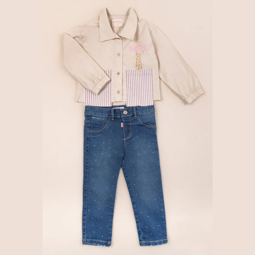 Conjunto Blusa y Jeans con Jirafa - Estilo y Diversión