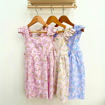 Vestido Infantil con Volero y Estampado Floral