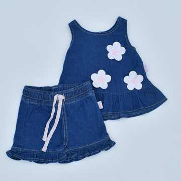 Conjunto "Denim con Flores"