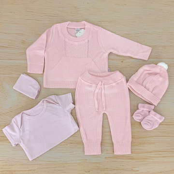 Set de Primer Día para Bebé Niña – 6 Piezas de Dulzura y Comodidad