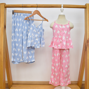 Conjunto Casual de Dos Piezas Estampado Corazones
