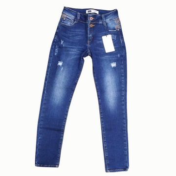 Jean Azul Estilo Desgastado para Niñas