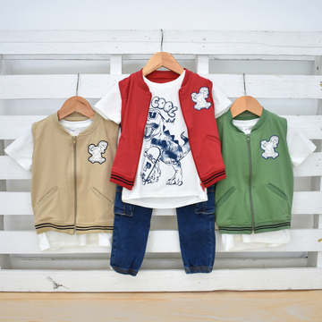 Conjunto bebé de Tres Piezas Dinosaurio