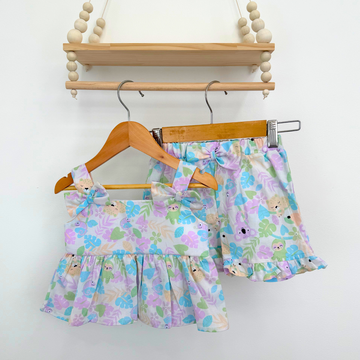 Conjunto Bebé Niña Tiras con Moño
