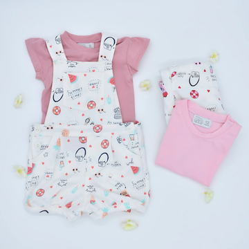 Overol Estampado con Blusa Niña
