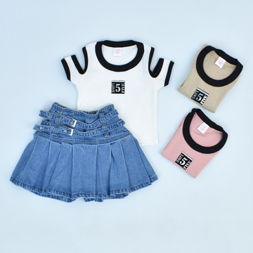 Conjunto Falda en Denim y Blusa
