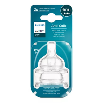 Tetinas Avent 6m anti-cólico flujo rápido