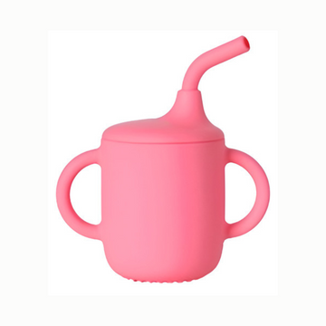 Vaso entrenador de silicona con pitillo