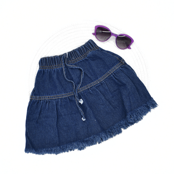 Falda en Denim con Cintura Enresortada