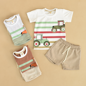 Conjunto Niño Bebé Estampado de Tractor