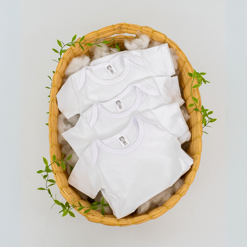 Pack de Bodys Básicos Blancos Manga Corta