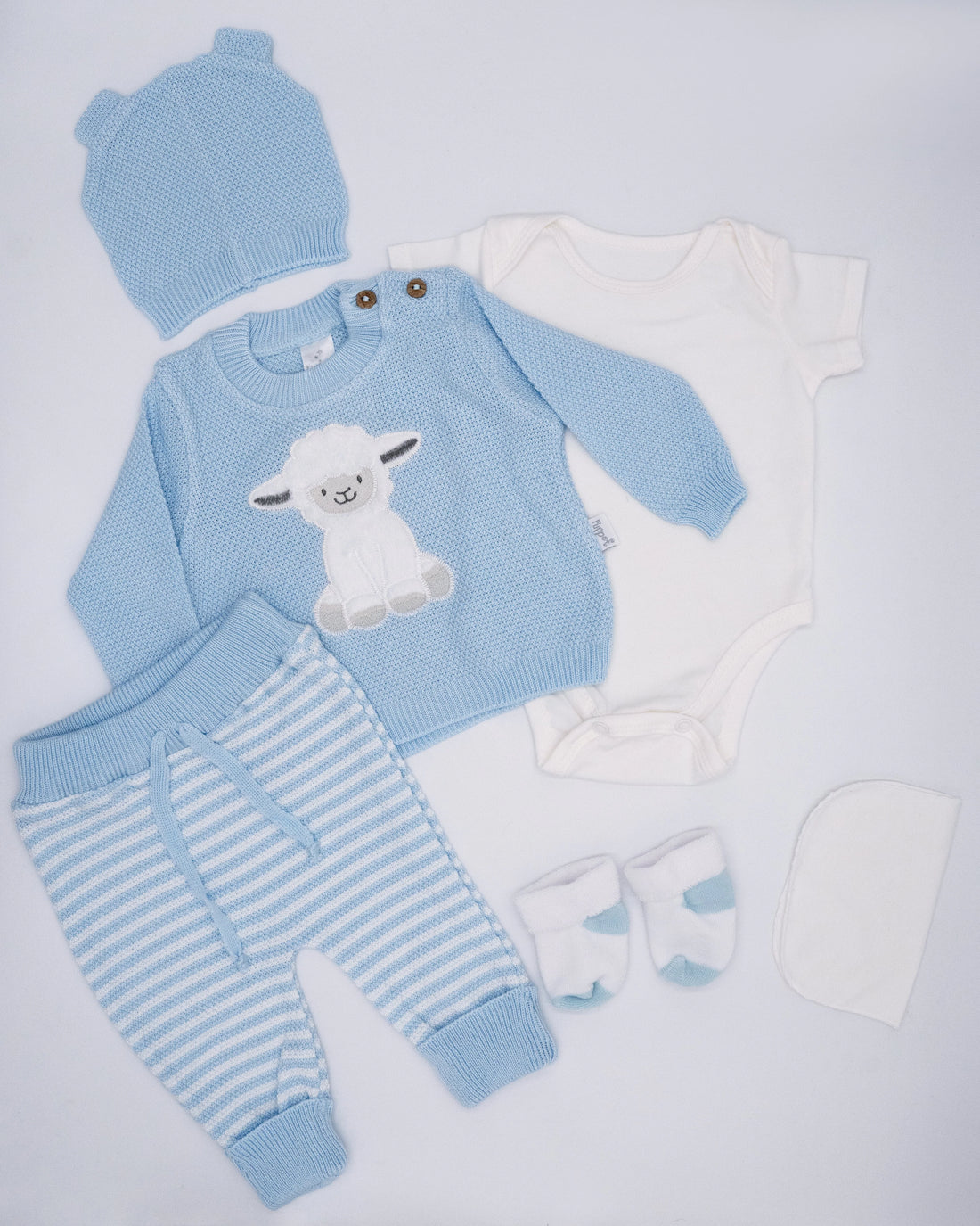 Set de Primer Dia Con Bordado De Oveja