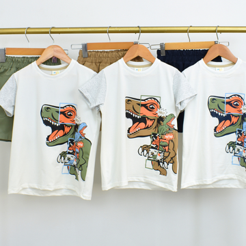 Conjunto de Bermuda y Camiseta Dinosaurio Rex
