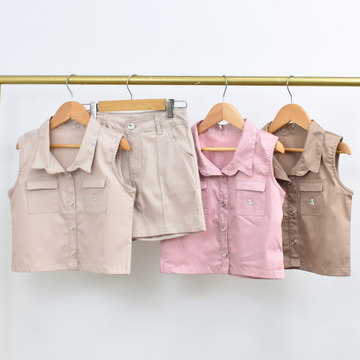 Conjunto De Niña Short Camisero