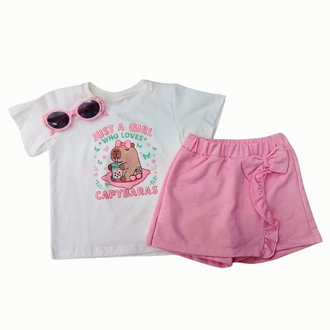 Conjunto niña bebé  x2 capibara