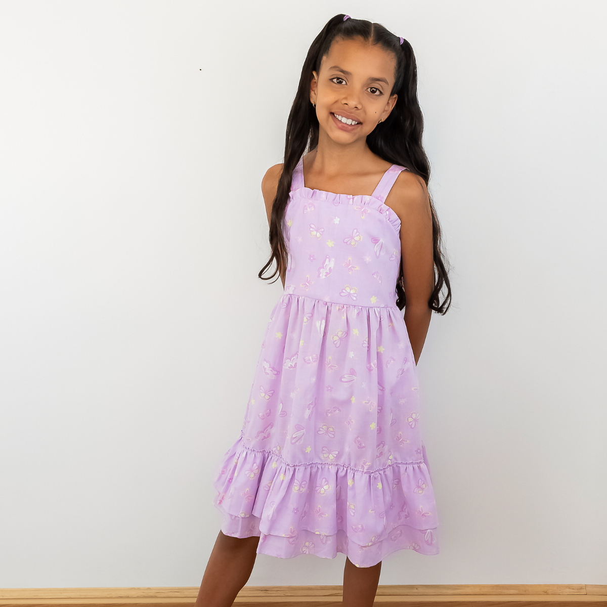 Vestido Lila Estampado Mariposas