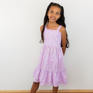 Vestido Lila Estampado Mariposas