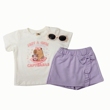 Conjunto niña bebé  x2 capibara