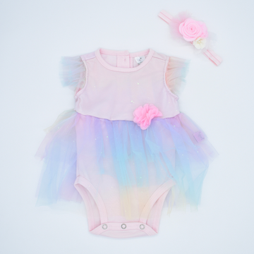 Body con  Falda Tutu y Diadema Bebé Niña