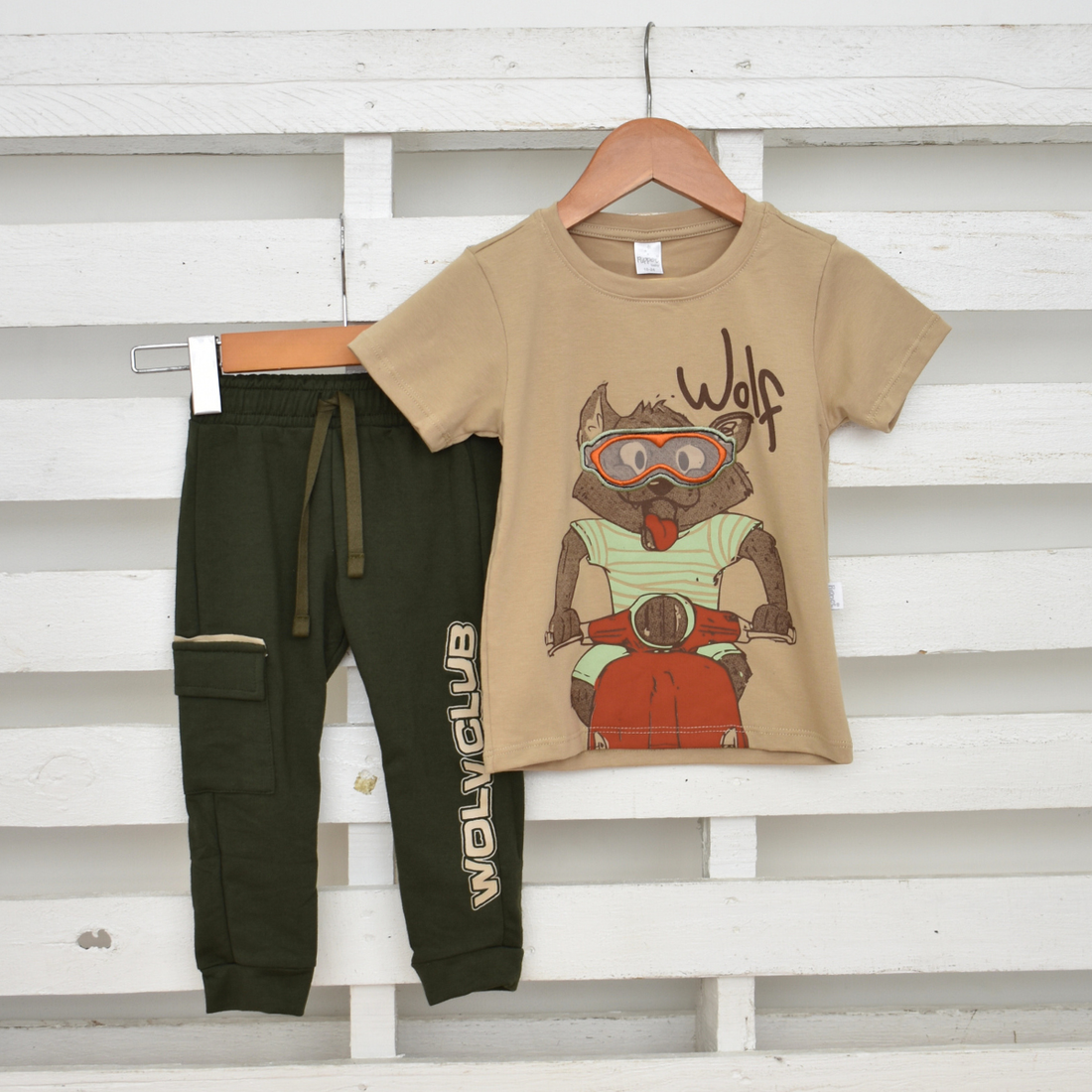 Conjunto Bebé de Sudadera y Camiseta Lobo