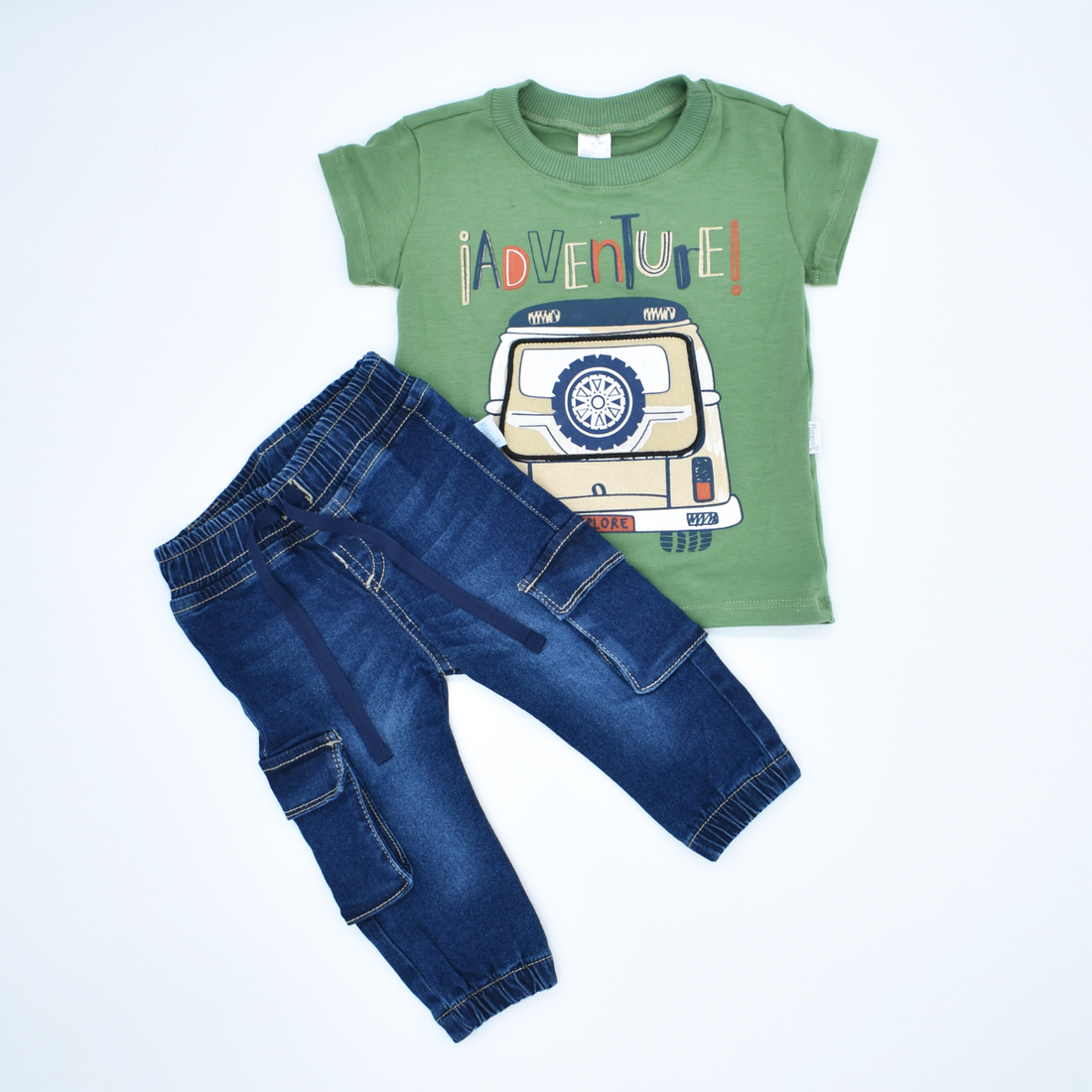 Conjunto Niño Bebé en Denim y Camiseta