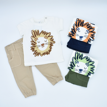 Conjunto Jogger en Drill y Camiseta de leon