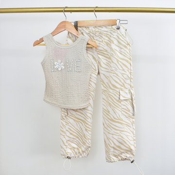 Conjunto Pantalón Animal Print y Blusa