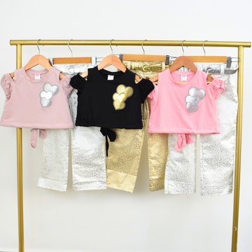 Conjunto Niña con Pantalón Metalizado