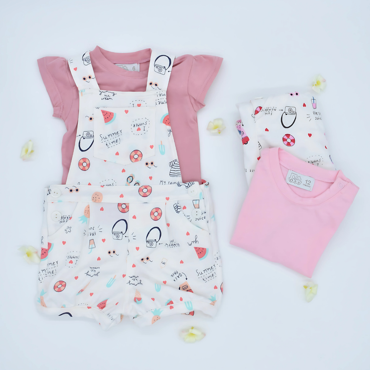 Overol Estampado con Blusa Niña