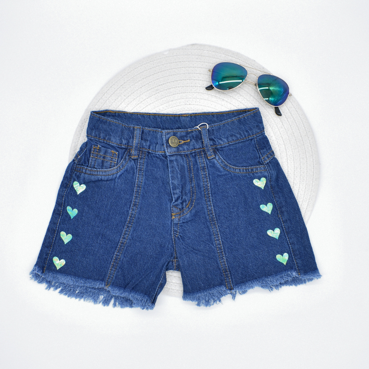 Short en Denim Corazones