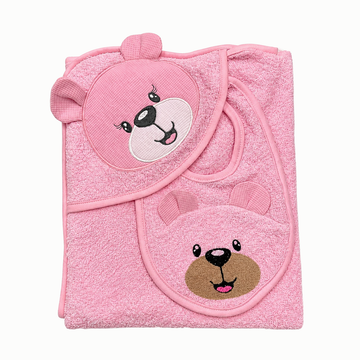 Toalla de Bebé Niña + Babero