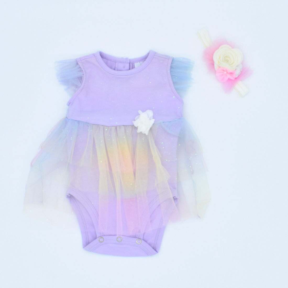 Body con  Falda Tutu y Diadema Bebé Niña