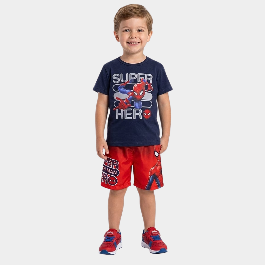 Conjunto en Pantaloneta Spiderman