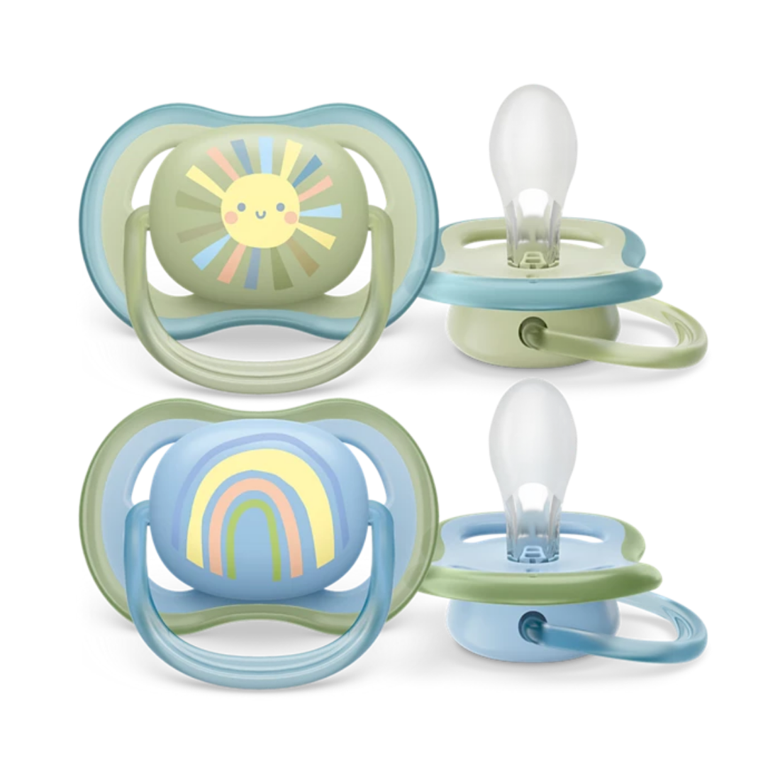 Chupos Avent 0-6m Ultra Air Sol y Arcoíris