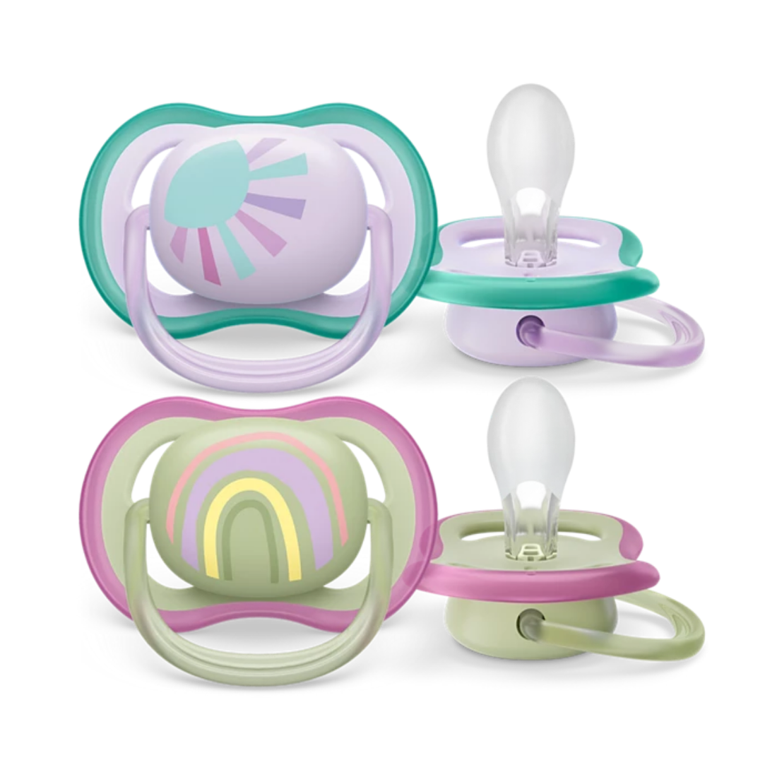 Chupos Avent 0-6m Ultra Air Sol y Arcoíris