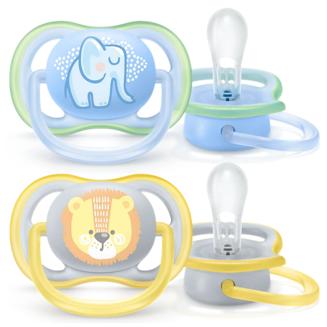 Chupos Avent 0-6m Ultra Air León y Elefante