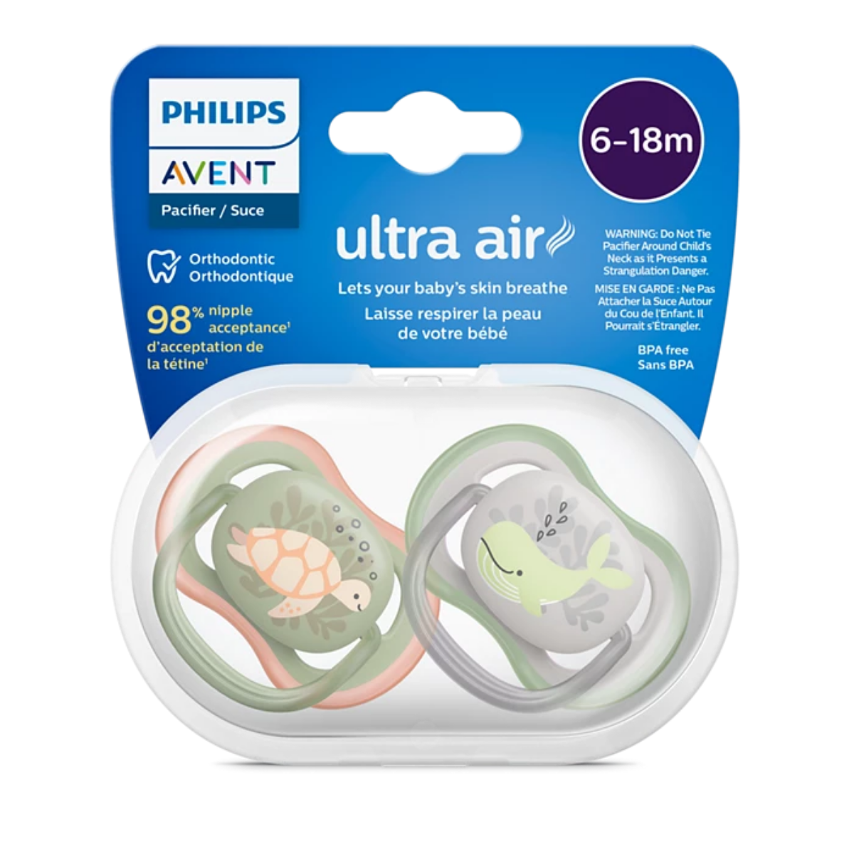 Chupos Avent 6-18m Ultra Air Animales Marinos