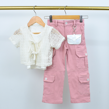 Conjunto de Blusa Tejida y Pantalón Cargo