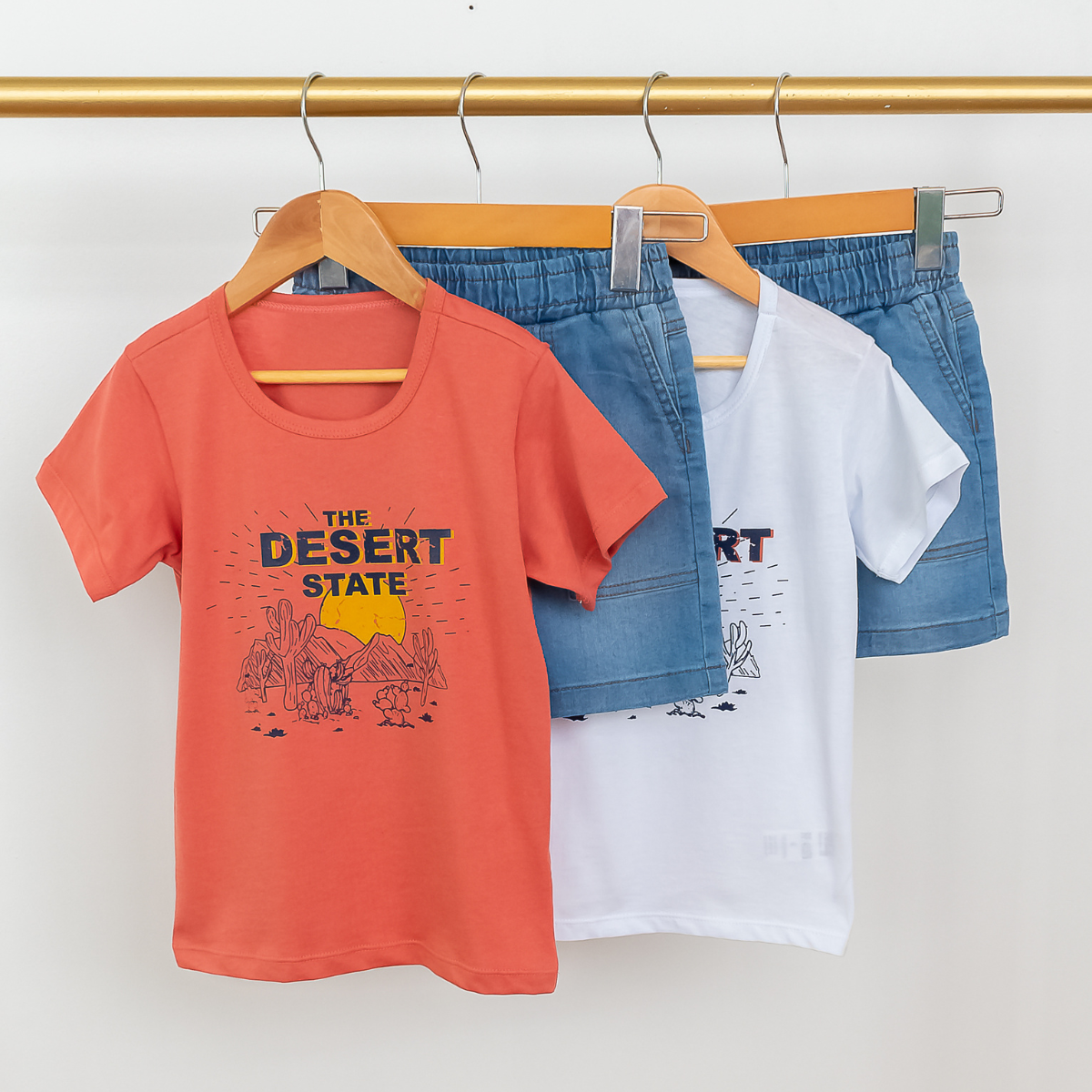 Conjunto Bermuda en Denim y Camiseta