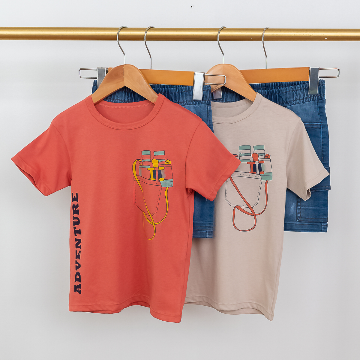 Conjunto Bermuda en Denim y Camiseta