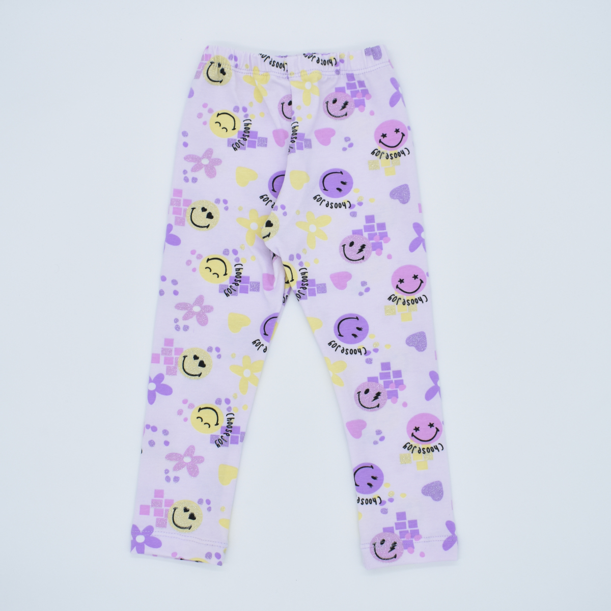 Leggins  con Estampado de Caras Sonrientes y Flores
