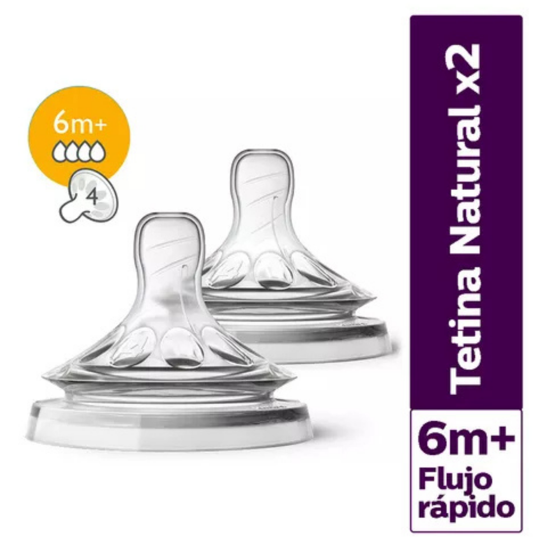 Tetinas Avent 6m Natural 2.0 flujo rápido