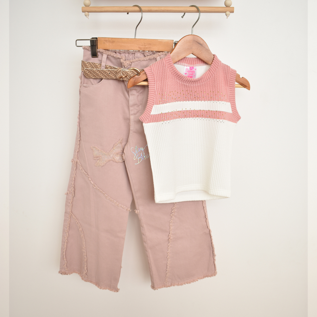 Conjunto Niña Pantalón y Blusa con Brillos