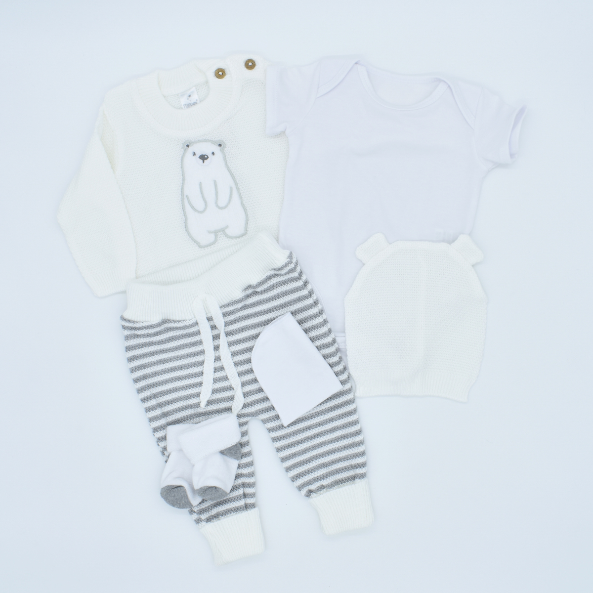 Set de Primer Día Osito Polar – 6 piezas