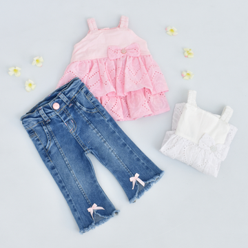 Conjunto en Denim y Blusa Boleros