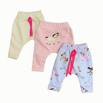 set x3 piezas bebé niña caballito