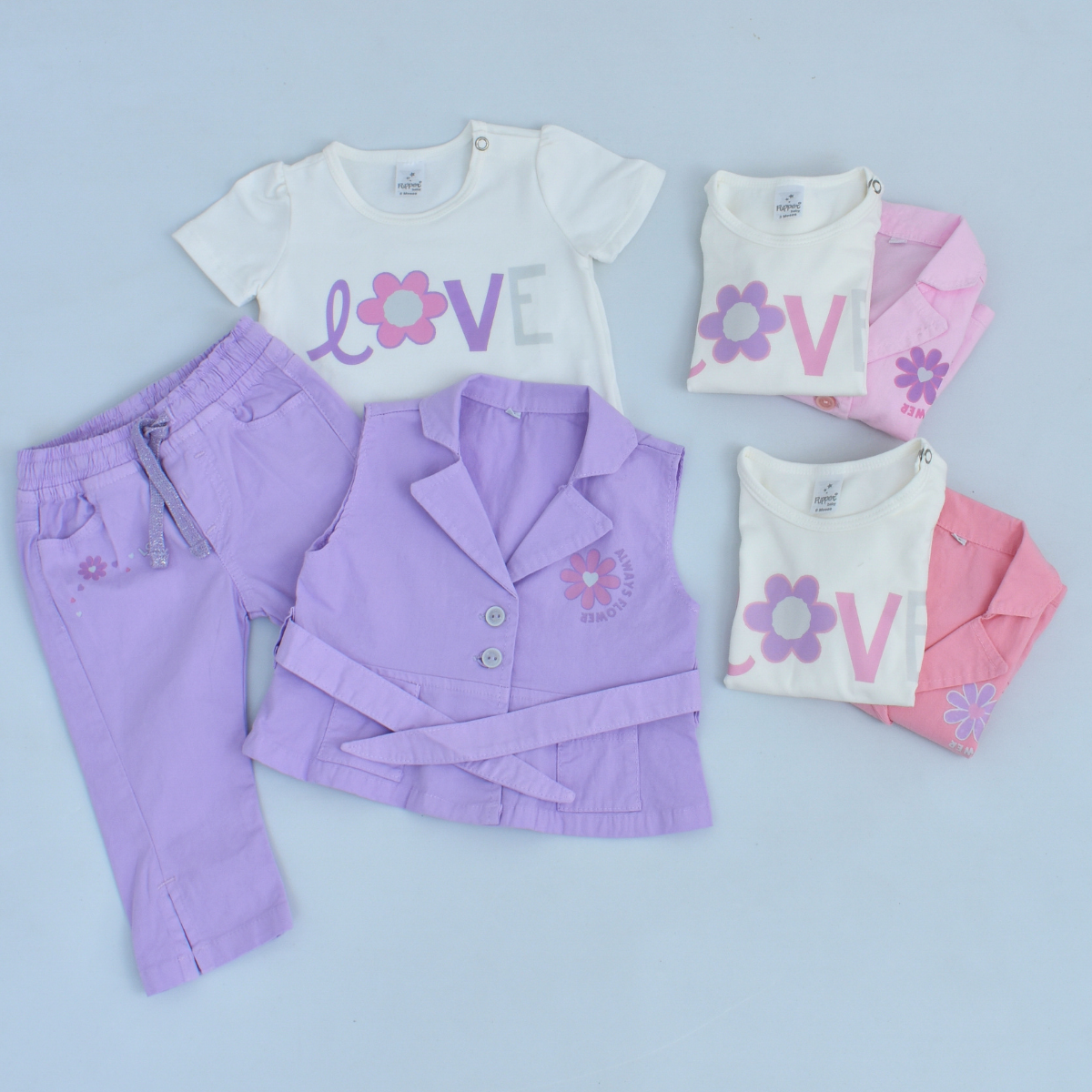 Conjunto con Chaleco Niña Bebé